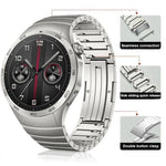 Cinturino per orologio in lega di titanio con fibbia HW a giunzione in bambù e perlina singola., For Huawei Watch 4 Pro