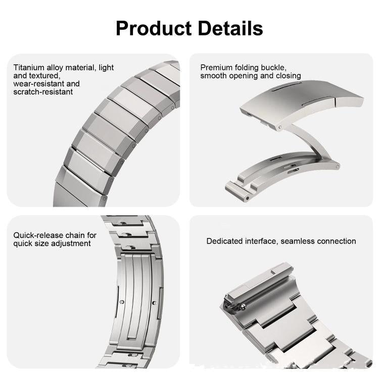 Cinturino per orologio in lega di titanio con fibbia HW a giunzione in bambù e perlina singola., For Huawei Watch 4 Pro