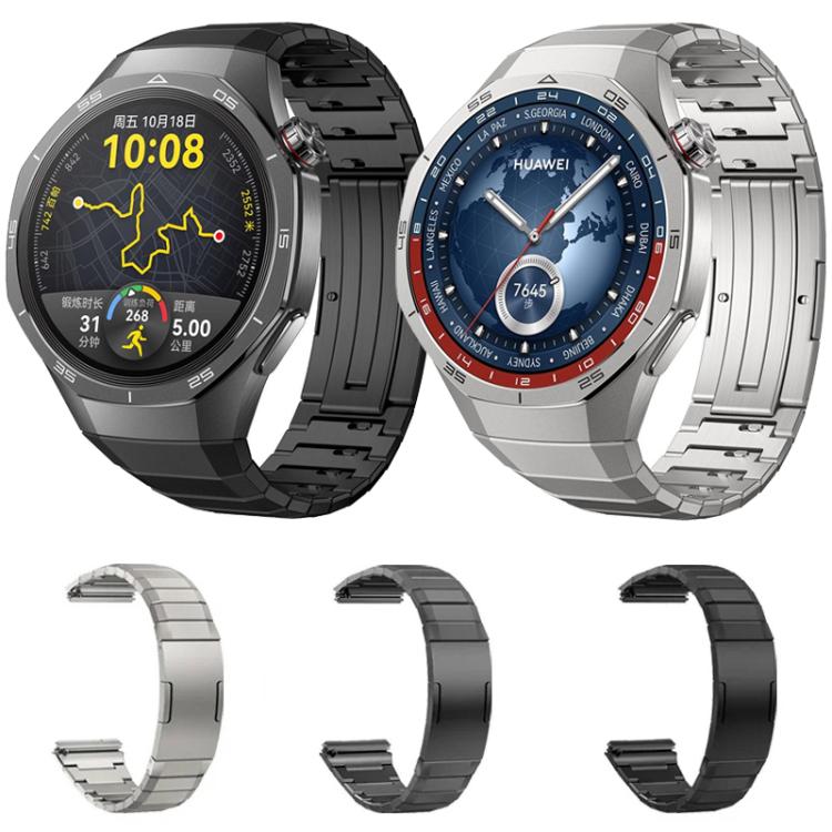 Cinturino per orologio in acciaio inossidabile con fibbia HW a giunzione in bambù e perlina singola., For Huawei Watch GT 5 46mm, For Huawei Watch GT 4 46mm