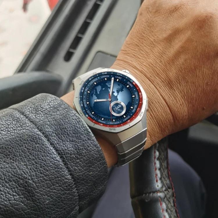Cinturino per orologio in acciaio inossidabile con fibbia HW a giunzione in bambù e perlina singola., For Huawei Watch GT 5 46mm, For Huawei Watch GT 4 46mm