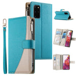Portafoglio multi-carta con cerniera e cinturino corto, cuciture a vista, custodia per telefono in pelle con cinturino corto., For Samsung Galaxy S20 Ultra, For Samsung Galaxy S20, For Samsung Galaxy S20+
