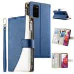 Portafoglio multi-carta con cerniera e cinturino corto, cuciture a vista, custodia per telefono in pelle con cinturino corto., For Samsung Galaxy S20 Ultra, For Samsung Galaxy S20, For Samsung Galaxy S20+