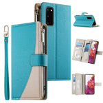 Portafoglio multi-carta con cerniera e cinturino corto, cuciture a vista, custodia per telefono in pelle con cinturino corto., For Samsung Galaxy S20 Ultra, For Samsung Galaxy S20, For Samsung Galaxy S20+