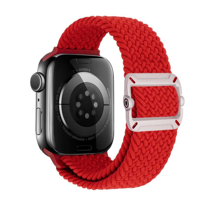Cinturino per orologio in nylon intrecciato con fibbia meccanica a doppio anello., For Apple Watch 46mm / 49mm / 45mm / 44mm