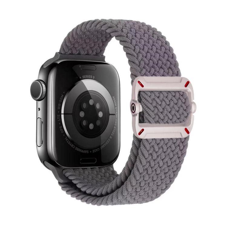 Cinturino per orologio in nylon intrecciato con fibbia meccanica a doppio anello., For Apple Watch 46mm / 49mm / 45mm / 44mm