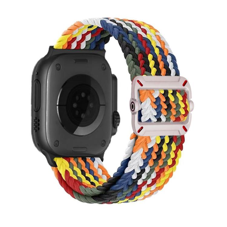 Cinturino per orologio in nylon intrecciato con fibbia meccanica a doppio anello., For Apple Watch 46mm / 49mm / 45mm / 44mm
