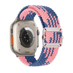 Cinturino per orologio in nylon intrecciato con fibbia meccanica a doppio anello., For Apple Watch 46mm / 49mm / 45mm / 44mm