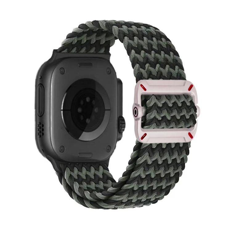 Cinturino per orologio in nylon intrecciato con fibbia meccanica a doppio anello., For Apple Watch 42mm / 41mm / 40mm / 38mm