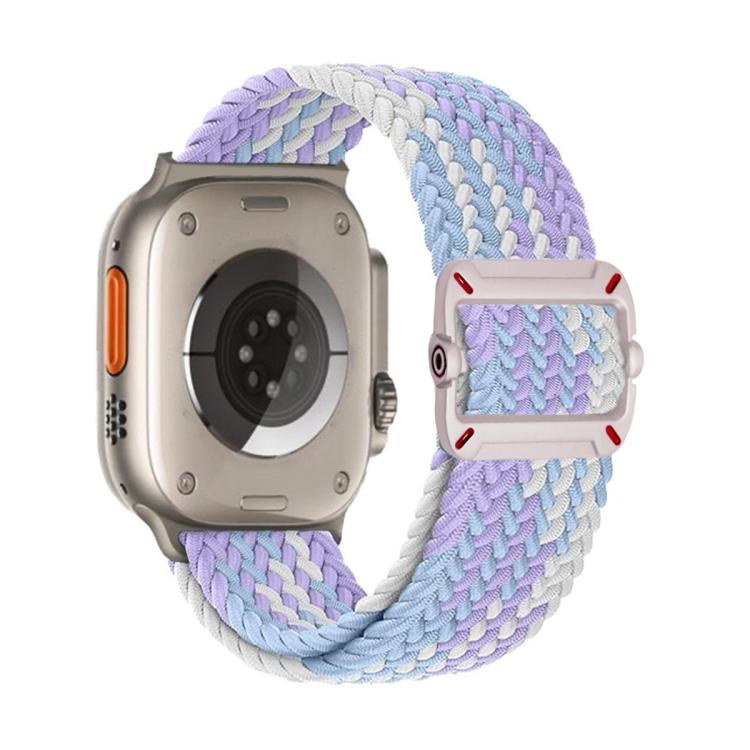 Cinturino per orologio in nylon intrecciato con fibbia meccanica a doppio anello., For Apple Watch 42mm / 41mm / 40mm / 38mm