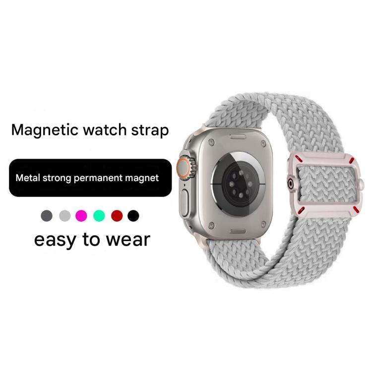 Cinturino per orologio in nylon intrecciato con fibbia meccanica a doppio anello., For Apple Watch 42mm / 41mm / 40mm / 38mm