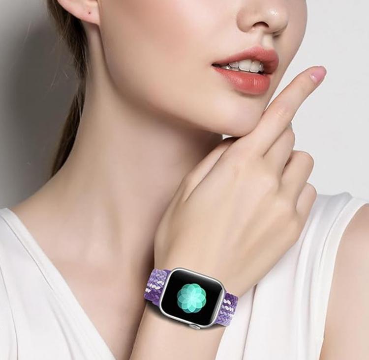 Cinturino per orologio in nylon intrecciato con fibbia meccanica a doppio anello., For Apple Watch 42mm / 41mm / 40mm / 38mm