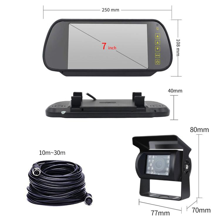 Kit monitor telecamera posteriore per retromarcia da 7 pollici per auto, Car Rearview Camera Monitor Kit