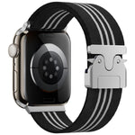 Cinturino per orologio xDfind in nylon intrecciato a 3 strisce con fibbia a paracadute., For Apple Watch 42 / 44 / 45 / 46 / 49mm, For Apple Watch 38 / 40 / 41 / S10 42mm