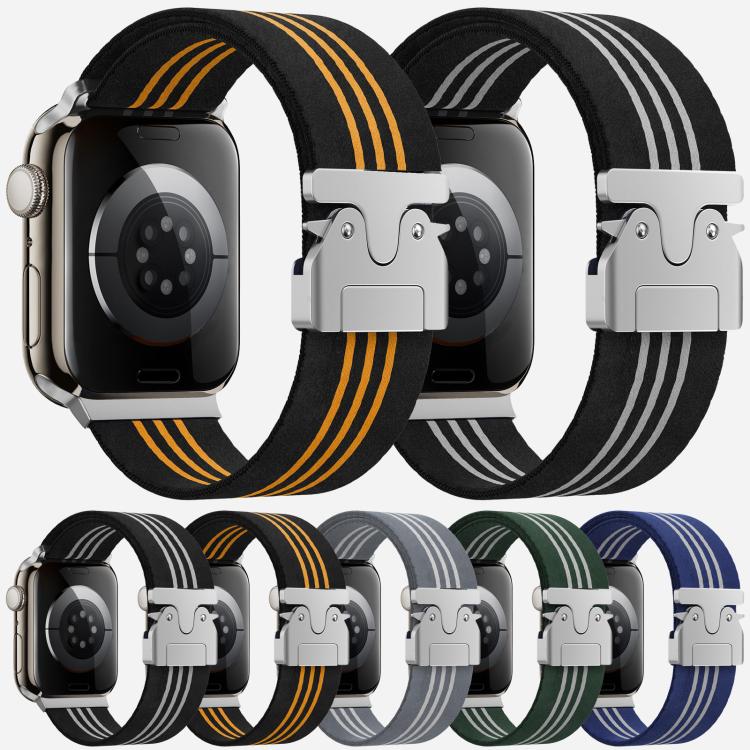 Cinturino per orologio xDfind in nylon intrecciato a 3 strisce con fibbia a paracadute., For Apple Watch 42 / 44 / 45 / 46 / 49mm, For Apple Watch 38 / 40 / 41 / S10 42mm