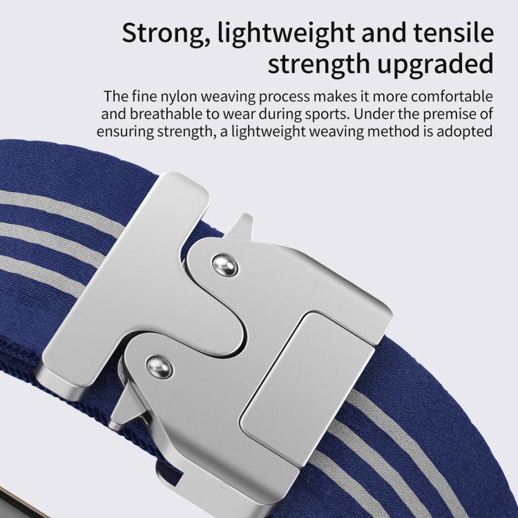 Cinturino per orologio xDfind in nylon intrecciato a 3 strisce con fibbia a paracadute., For Apple Watch 42 / 44 / 45 / 46 / 49mm, For Apple Watch 38 / 40 / 41 / S10 42mm