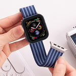 Cinturino per orologio xDfind in nylon intrecciato a 3 strisce con fibbia a paracadute., For Apple Watch 42 / 44 / 45 / 46 / 49mm, For Apple Watch 38 / 40 / 41 / S10 42mm