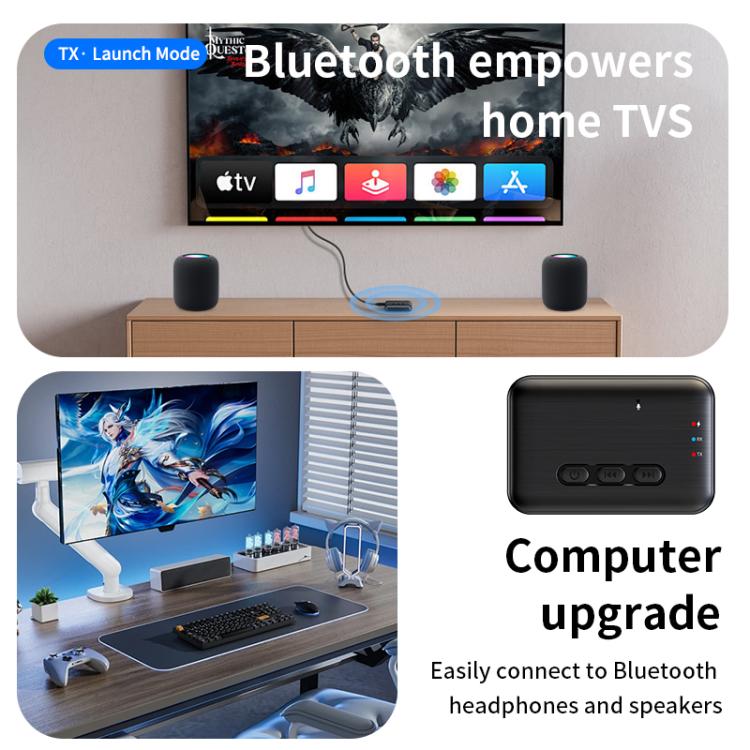 Adattatore audio Bluetooth 2 in 1 per auto, ricevitore AUX e trasmettitore., A28