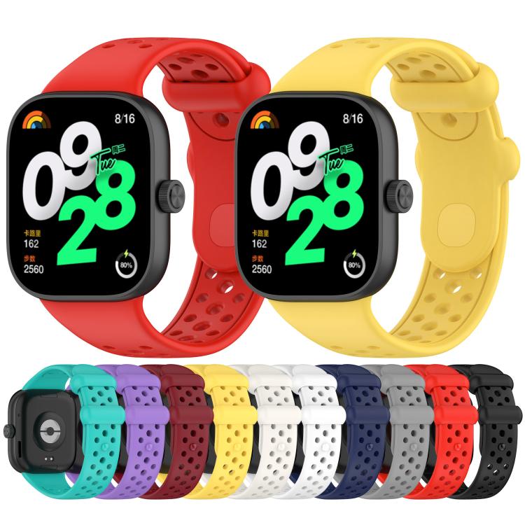 Cinturino per orologio xDfind in silicone traspirante a tinta unita con fori, For Xiaomi Band 10 Pro / 9 Pro / Redmi Watch 6
