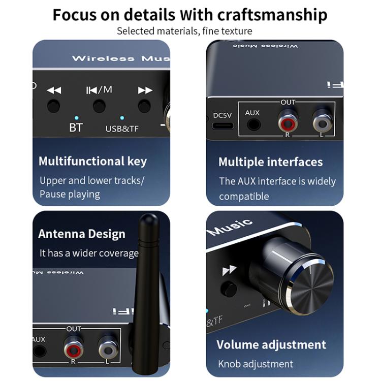 Ricevitore Bluetooth portatile con adattatore audio AUX