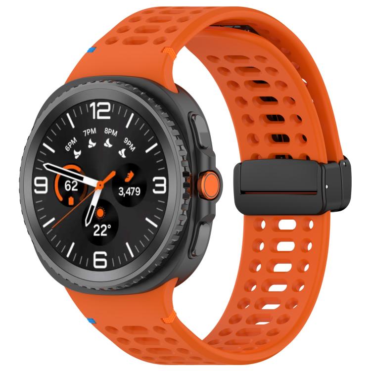 Cinturino per orologio in silicone con fibbia magnetica nera xDfind, For Samsung Galaxy Watch8 / Watch8 Classic