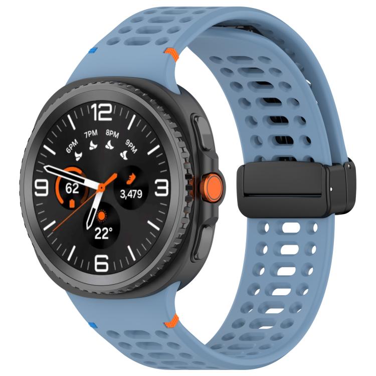 Cinturino per orologio in silicone con fibbia magnetica nera xDfind, For Samsung Galaxy Watch8 / Watch8 Classic
