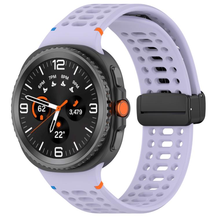 Cinturino per orologio in silicone con fibbia magnetica nera xDfind, For Samsung Galaxy Watch8 / Watch8 Classic