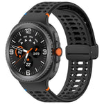 Cinturino per orologio in silicone con fibbia magnetica nera xDfind, For Samsung Galaxy Watch8 / Watch8 Classic