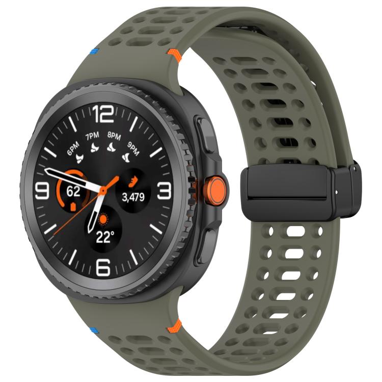 Cinturino per orologio in silicone con fibbia magnetica nera xDfind, For Samsung Galaxy Watch8 / Watch8 Classic