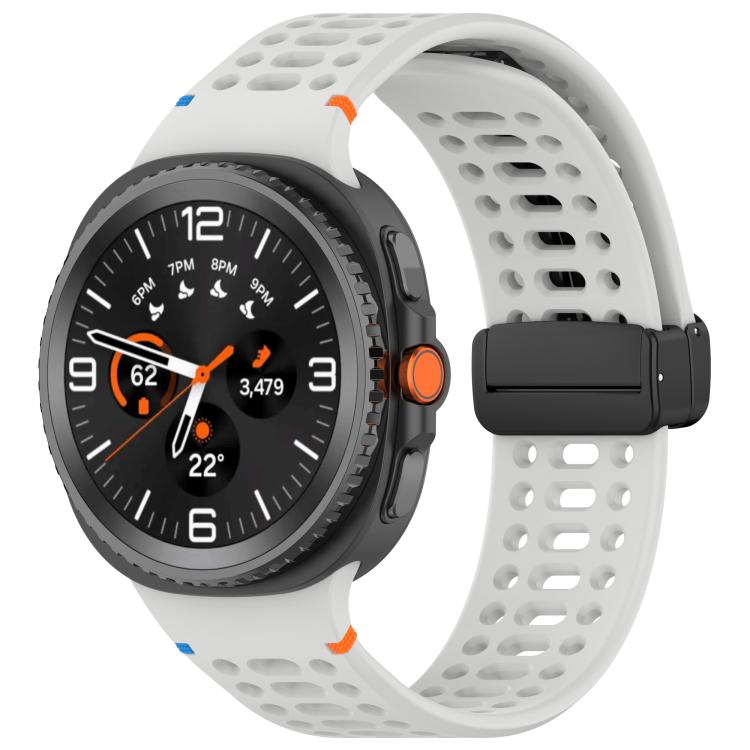 Cinturino per orologio in silicone con fibbia magnetica nera xDfind, For Samsung Galaxy Watch8 / Watch8 Classic