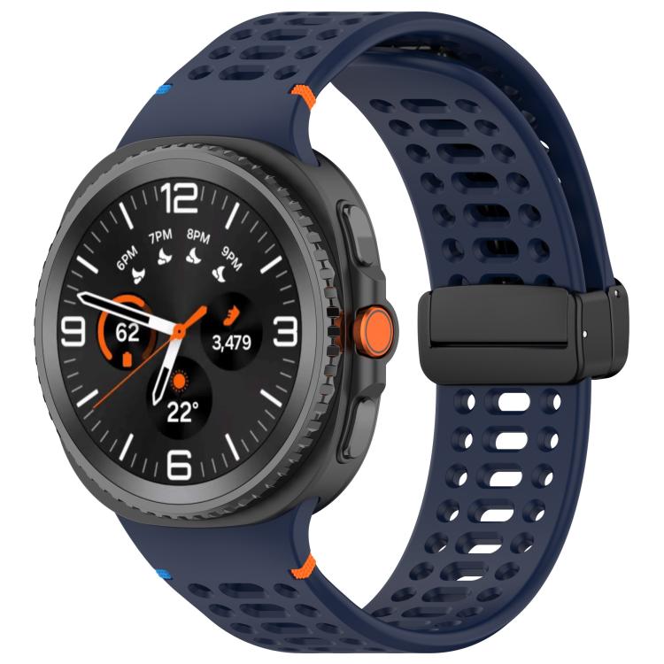 Cinturino per orologio in silicone con fibbia magnetica nera xDfind, For Samsung Galaxy Watch8 / Watch8 Classic