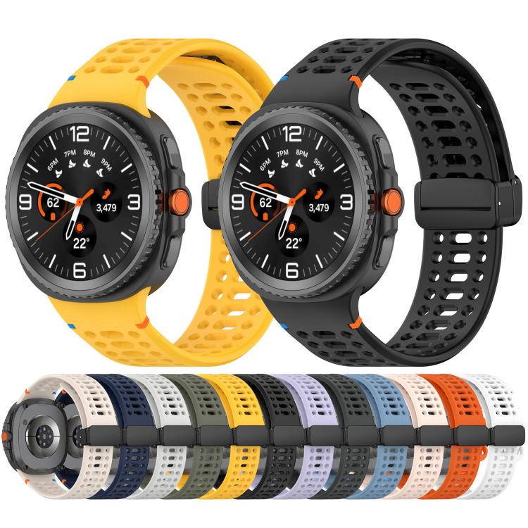 Cinturino per orologio in silicone con fibbia magnetica nera xDfind, For Samsung Galaxy Watch8 / Watch8 Classic