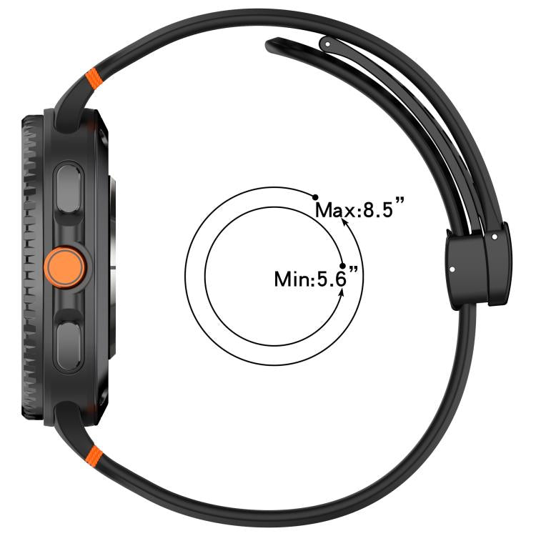 Cinturino per orologio in silicone con fibbia magnetica nera xDfind, For Samsung Galaxy Watch8 / Watch8 Classic