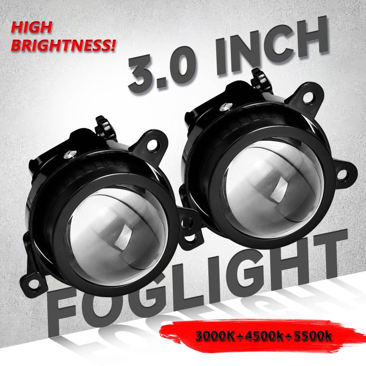 T11 Confezione da 2 pezzi, fendinebbia a doppia lente ad alta potenza da 55 W e 3 pollici, Low Holder for LADA Priora 2007-2013, High Holder for LADA VAZ 2170 / 2171 / 2072, Left and Right Oblique Angle for LADA 2190 / 2192