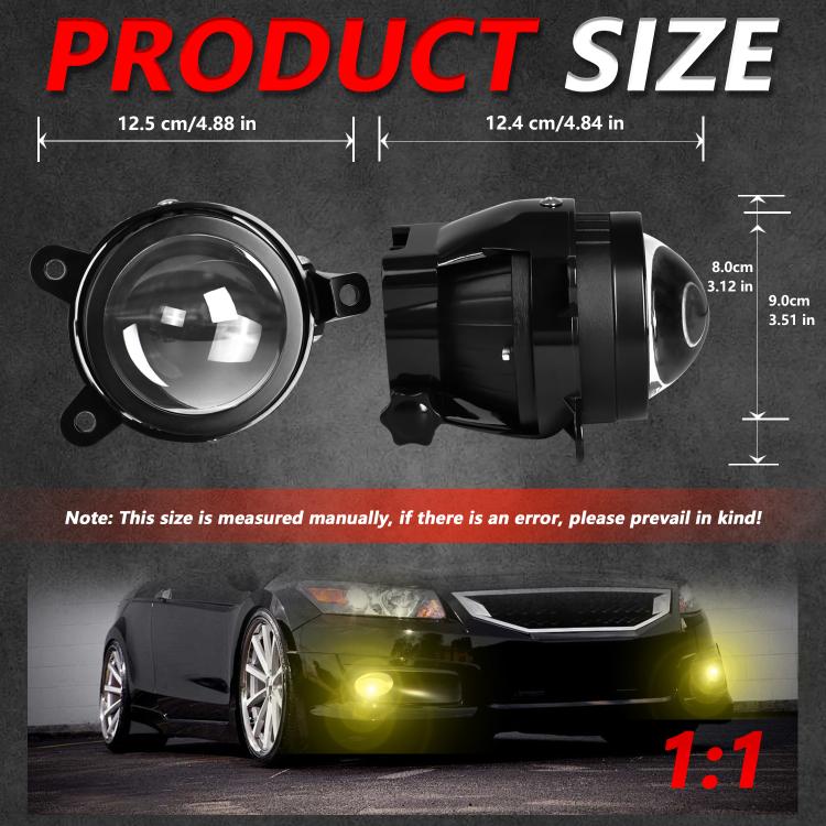 T11 Confezione da 2 pezzi, fendinebbia a doppia lente ad alta potenza da 55 W e 3 pollici, Low Holder for LADA Priora 2007-2013, High Holder for LADA VAZ 2170 / 2171 / 2072, Left and Right Oblique Angle for LADA 2190 / 2192