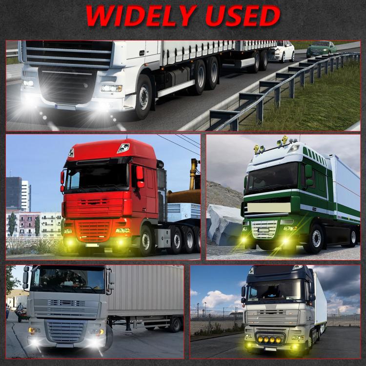 T14 Confezione da 2 pezzi 55W Faro fendinebbia a doppia lente ad alta potenza da 3 pollici con supporto per montaggio a sinistra e a destra, For DAF Trucks