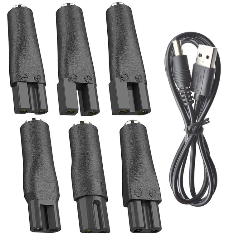 Adattatore convertitore da connettore DC 5,5 x 2,1 mm femmina a interfaccia per rasoio per ricarica., 7pcs / Set, 8pcs / Set