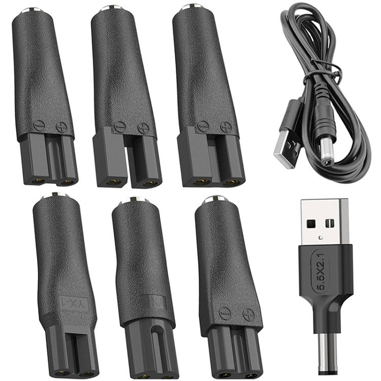 Adattatore convertitore da connettore DC 5,5 x 2,1 mm femmina a interfaccia per rasoio per ricarica., 7pcs / Set, 8pcs / Set