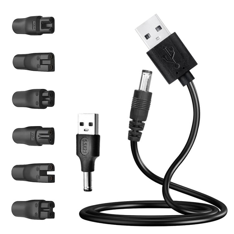 Adattatore convertitore da connettore DC 5,5 x 2,1 mm femmina a interfaccia per rasoio per ricarica., 7pcs / Set, 8pcs / Set