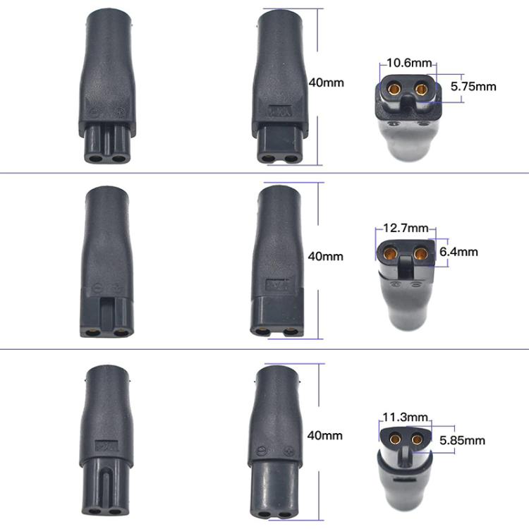 Adattatore convertitore da connettore DC 5,5 x 2,1 mm femmina a interfaccia per rasoio per ricarica., 7pcs / Set, 8pcs / Set
