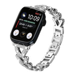 Cinturino per orologio xDfind Small Twist in metallo con diamanti, For Apple Watch 42 / 44 / 45 / 46 / 49mm 20mm, For Apple Watch 38 / 40 / 41 / S10 42mm 20mm