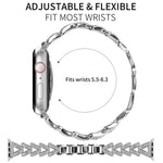 Cinturino per orologio xDfind Small Twist in metallo con diamanti, For Apple Watch 42 / 44 / 45 / 46 / 49mm 20mm, For Apple Watch 38 / 40 / 41 / S10 42mm 20mm