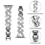 Cinturino per orologio xDfind Small Twist in metallo con diamanti, For Apple Watch 42 / 44 / 45 / 46 / 49mm 20mm, For Apple Watch 38 / 40 / 41 / S10 42mm 20mm