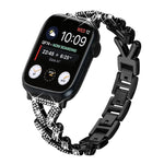 Cinturino per orologio xDfind Small Twist in metallo con diamanti, For Apple Watch 42 / 44 / 45 / 46 / 49mm 20mm, For Apple Watch 38 / 40 / 41 / S10 42mm 20mm