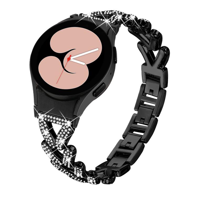 Cinturino per orologio in metallo con diamanti a torsione piccola xDfin da 20 mm, For Samsung Galaxy Watch FE/7/6/5/4 Classic