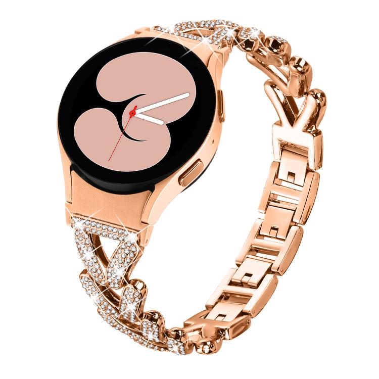 Cinturino per orologio in metallo con diamanti a torsione piccola xDfin da 20 mm, For Samsung Galaxy Watch FE/7/6/5/4 Classic