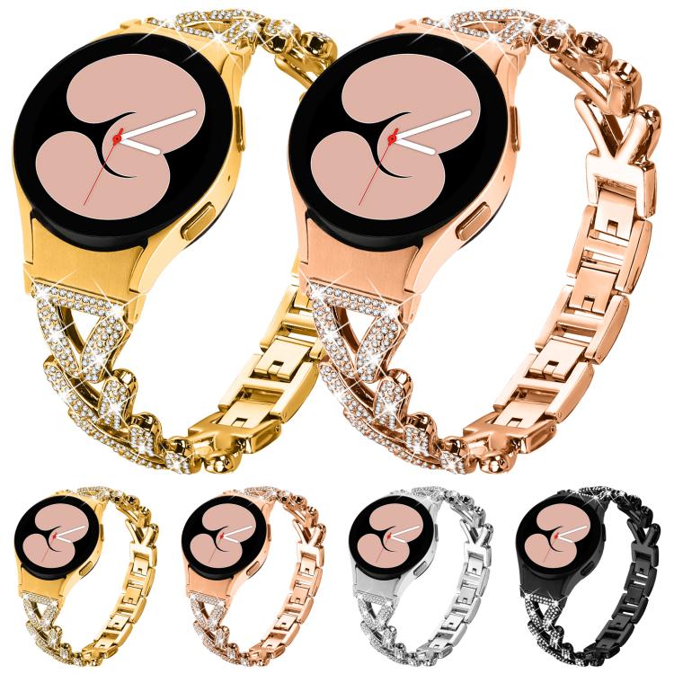 Cinturino per orologio in metallo con diamanti a torsione piccola xDfin da 20 mm, For Samsung Galaxy Watch FE/7/6/5/4 Classic