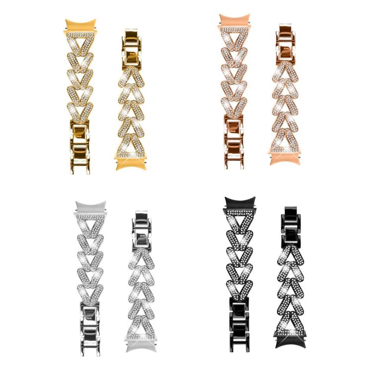 Cinturino per orologio in metallo con diamanti a torsione piccola xDfin da 20 mm, For Samsung Galaxy Watch FE/7/6/5/4 Classic
