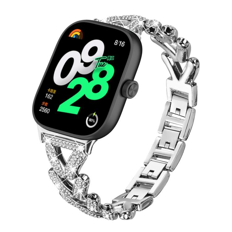 Cinturino per orologio in metallo con diamanti a torsione piccola xDfin da 20 mm, For Xiaomi Band 10 Pro/9 Pro/Redmi Watch 6/5/4, For Redmi Watch 3 Active / Watch 3 Lite, For Redmi Watch 3