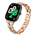 Cinturino per orologio in metallo con diamanti a torsione piccola xDfin da 20 mm, For Xiaomi Band 10 Pro/9 Pro/Redmi Watch 6/5/4, For Redmi Watch 3 Active / Watch 3 Lite, For Redmi Watch 3