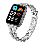 Cinturino per orologio in metallo con diamanti a torsione piccola xDfin da 20 mm, For Xiaomi Band 10 Pro/9 Pro/Redmi Watch 6/5/4, For Redmi Watch 3 Active / Watch 3 Lite, For Redmi Watch 3